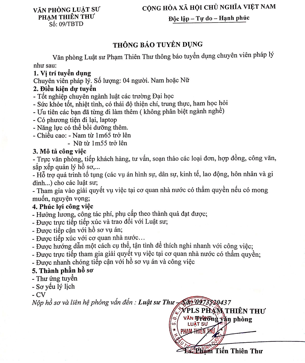 thong bao tueyn dung 10 09 2019